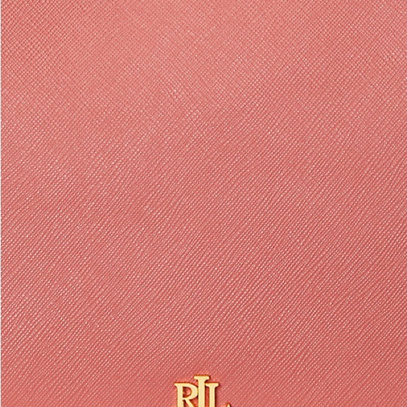 Brand New Laure Ralph Lauren Crosshatch Leather Medium Danni Bag Pink NWOT - Picture 5 of 7